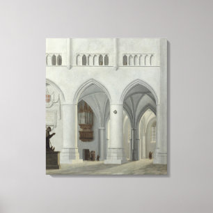 Binnenlandse Zaken van de Kerk van St. Bavo, Haarl Canvas Afdruk