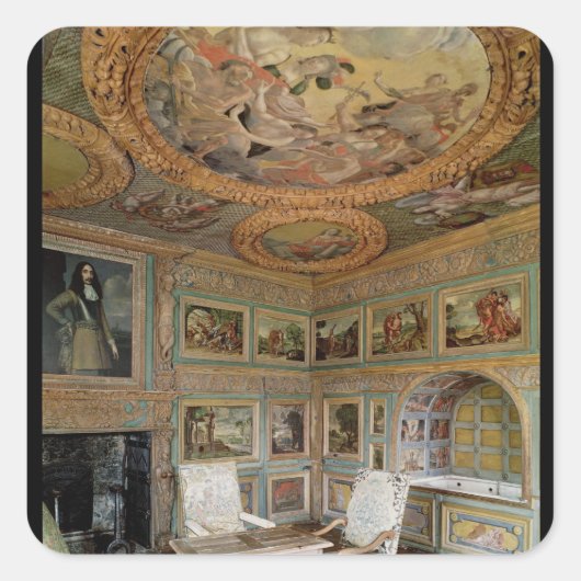 Binnenlandse Zaken van de "Salle Louis XIV" Vierkante Sticker (Voorkant)