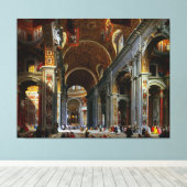 Binnenlandse Zaken van St. Peter's Basilica, Rome Canvas Afdruk (Insitu (Houten vloer))