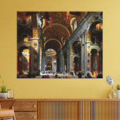Binnenlandse Zaken van St. Peter's Basilica, Rome Canvas Afdruk (Insitu (Woonkamer))