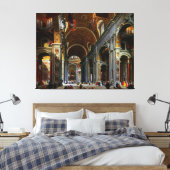 Binnenlandse Zaken van St. Peter's Basilica, Rome Canvas Afdruk (Insitu (Slaapkamer))