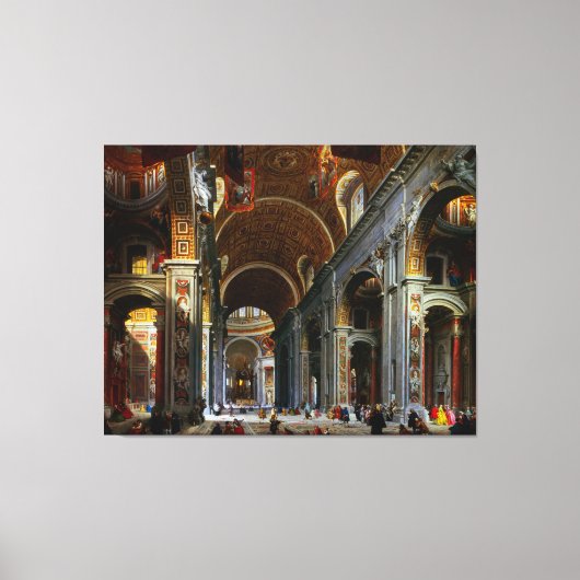 Binnenlandse Zaken van St. Peter's Basilica, Rome Canvas Afdruk (Voorkant)