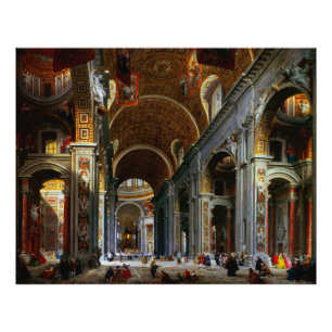 Binnenlandse Zaken van St. Peter's Basilica, Rome Foto Afdruk