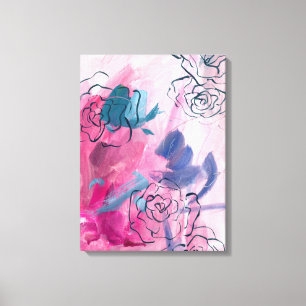 Binnenmuziek - Floral Sketch Canvas Afdruk