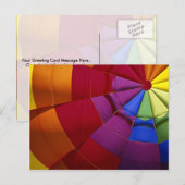 Binnenontwerp van opgepompte heteluchtballon briefkaart (Voorkant / Achterkant)