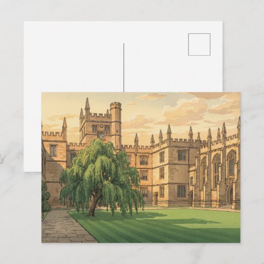 Binnenplaats aan de Universiteit van Oxford Briefkaart (Voorkant / Achterkant)