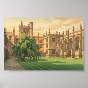 Binnenplaats aan de Universiteit van Oxford Poster