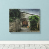 Binnenplaats Cat Canvas Afdruk (Insitu (Houten vloer))