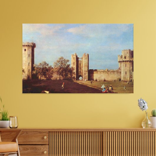 Binnenplaats van Warwick Castle Canaletto Canvas Afdruk (Insitu (Woonkamer))