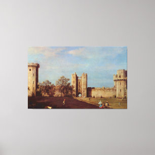 Binnenplaats van Warwick Castle Canaletto Canvas Afdruk