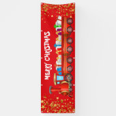 Binnenshuis aangepaste banner-Merry-kersttrein Spandoek (Verticaal)