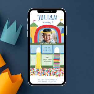 Binnenspeelplaats Kinderen van Birthday Party Foto Kaart