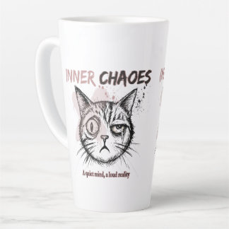 Binnenste Chaos - Artistieke Kat Illustratie Koffi Latte Mok
