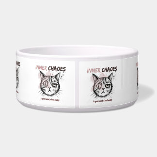 Binnenste Chaos - Artistieke Kat Illustratie Koffi Voerbakje