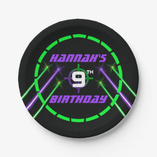 Binnenste Laser Label Beams Birthday Papieren Bordje