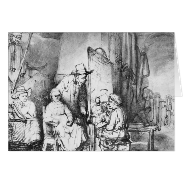 Binnenste studio met schilderschilderij (Voorkant Horizontaal)