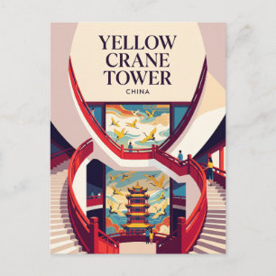 Binnenste trap van de Gele Kraan Toren China Briefkaart