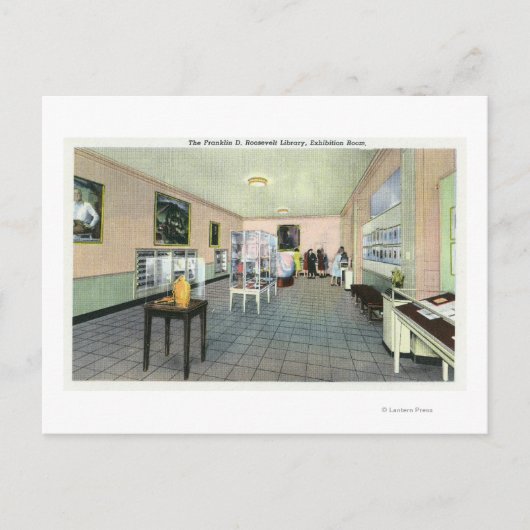 Binnenste Uitzicht van de Bibliotheek FDR, Exhibit Briefkaart (Voorkant)