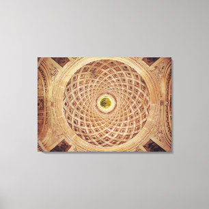 Binnenste uitzicht van de koepel in de kapel canvas afdruk