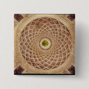 Binnenste uitzicht van de koepel in de kapel vierkante button 5,1 cm