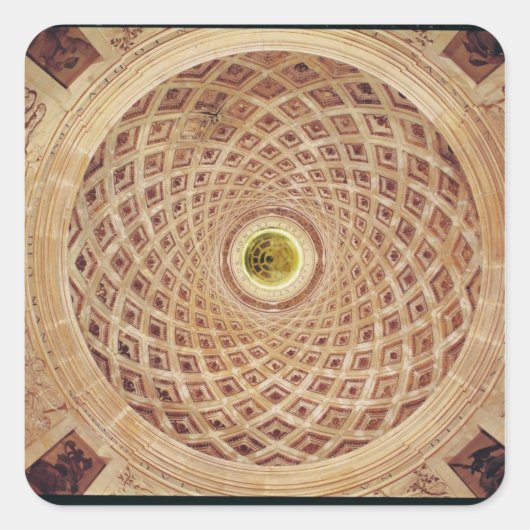 Binnenste uitzicht van de koepel in de kapel vierkante sticker (Voorkant)
