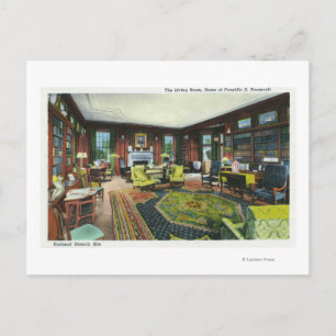 Binnenste Uitzicht van de Levende Zaal van de FDR Briefkaart