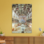 Binnenste uitzicht van de Sistinekapel Canvas Afdruk (Insitu (Woonkamer))