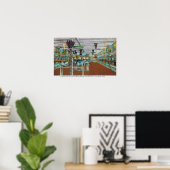 Binnenste Uitzicht van diep Zee Aquarium Poster (Thuiskantoor)