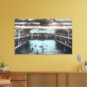 Binnenste Uitzicht van zout-waterbadkuipen van Ner Canvas Afdruk (Insitu (Woonkamer))