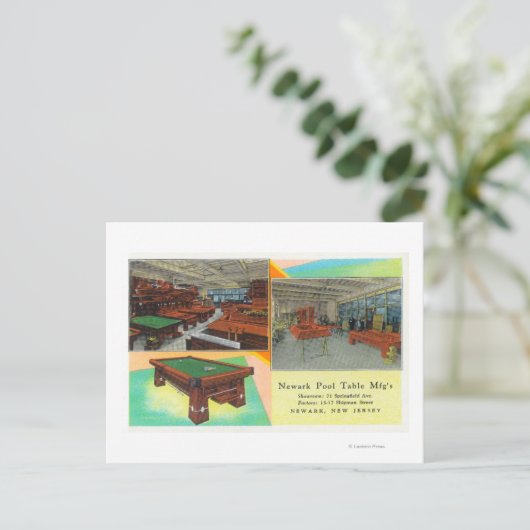 Binnenste Uitzichten van Newark Pool Table Briefkaart (Staand voorkant)
