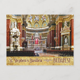 Binnenste van de Sint Stephen's Basilica in Boedap Briefkaart