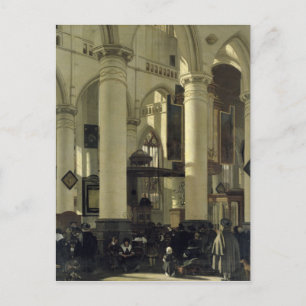 Binnenste van een kerk briefkaart