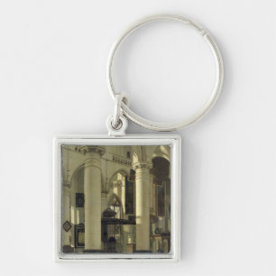 Binnenste van een kerk sleutelhanger