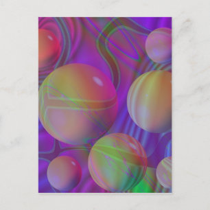 Binnenstroom V Abstract Fractal Violet Indigo Gala Briefkaart