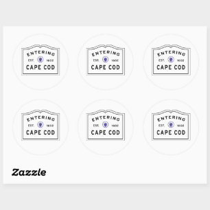 Binnenvaren van Cape Cod Massachusetts teken Ronde Sticker