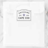 Binnenvaren van Cape Cod Massachusetts teken Ronde Sticker (Tas)