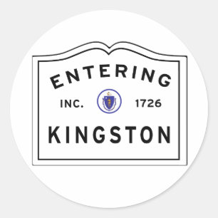 Binnenvaren van de stad Kingston Ma Ronde Sticker