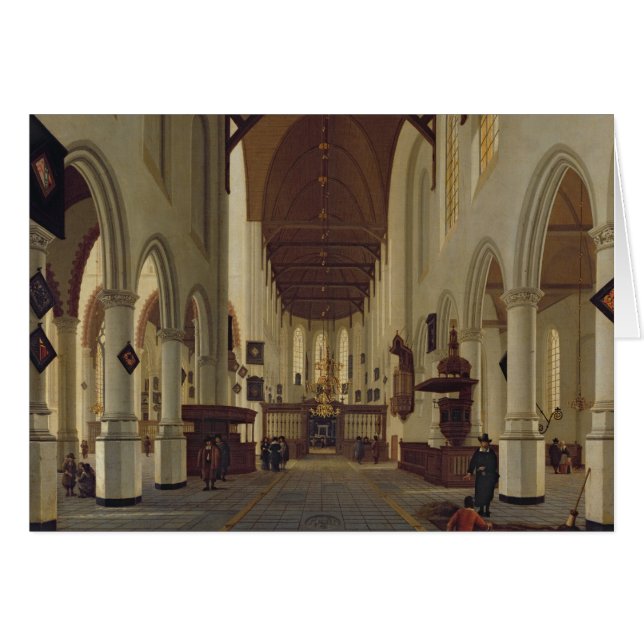 Binnenzijde van de buitenste kerk, Delft, c.1660-7 (Voorkant Horizontaal)
