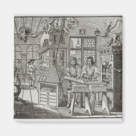 Binnenzijde van een drukkerij in Neurenberg Magneet (Voorkant)