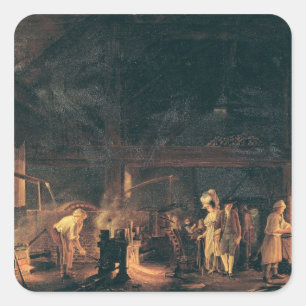 Binnenzijde van een forge, 1771 vierkante sticker