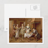 Binnenzijde van een keuken met roosterwijn briefkaart (Voorkant / Achterkant)