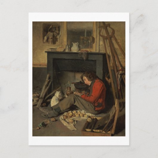 Binnenzijde van een Studio, 1845 (olie op canvas) Briefkaart (Voorkant)