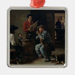 Binnenzijde van een Tavern, 1859 Metalen Ornament