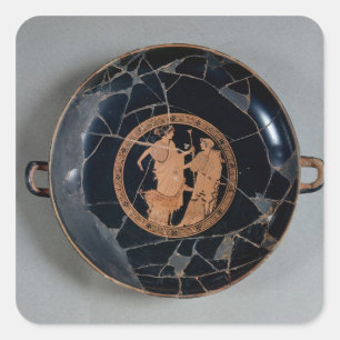 Binnenzijde van een zolder red-figures beker vierkante sticker