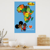 Bino and Fino I Love Africa Poster Blue (Cuisine)