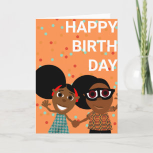 Bino en Fino Birthday Card Sinaasappel Confetti Kaart