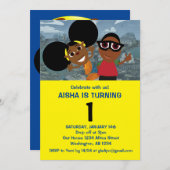 Bino en Fino uitnodiging voor verjaardagsfeestje (Voorkant / Achterkant)