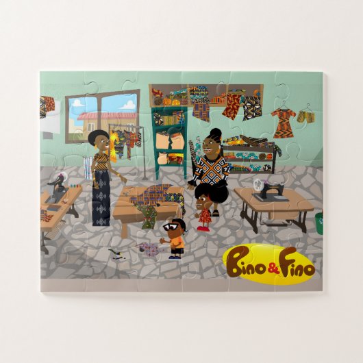 Bino et Fino au Puzzle pour enfants sur mesure (Horizontal)