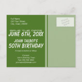  Binocles 50th Birthday sparen de Datum Aankondigingskaart (Achterkant)