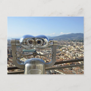 Binocles die Florence cityscape, bovenkant overzie Briefkaart
